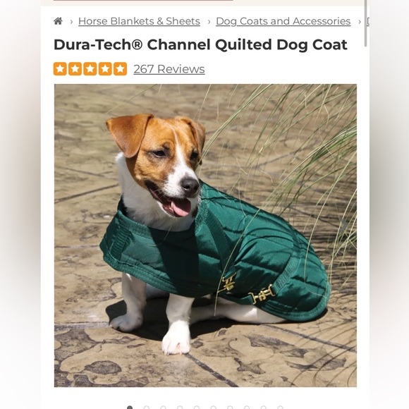 Dura-tech quilted navy blue dog coat - Picture 2 of 3